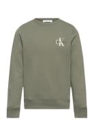 Monogram Cn Sweatshirt Tops Sweatshirts & Hoodies Sweatshirts Khaki Green Calvin Klein