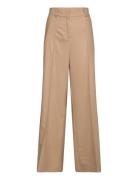 Countour Elastic Waist Pants Bottoms Trousers Wide Leg Beige A Part Of The Art