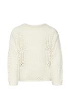 Vmoda Ls O-Neck Pullover Girl Tops Knitwear Pullovers Cream Vero Moda Girl