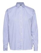 Relaxed Fit Striped Cotton Shirt Tops Shirts Long-sleeved Blue Polo Ralph Lauren