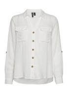 Vmbumpy L/S Shirt New Wvn Ga Noos Tops Shirts Long-sleeved White Vero Moda