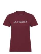 W Logo Tee Sport T-shirts & Tops Short-sleeved Burgundy Adidas Terrex