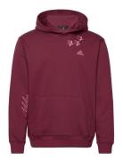Scribble Fleece Hoodie Sport Sweatshirts & Hoodies Hoodies Burgundy Adidas Sportswear