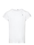Essential Ruffle Sleeve Top Ss Tops T-Kortærmet Skjorte White Tommy Hilfiger