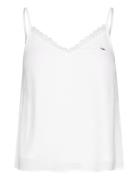 Tjw Essential Lace Strappy Top Tops T-shirts & Tops Sleeveless White Tommy Jeans