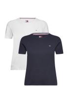 Tjw 2Pack Soft Jersey Tee Tops T-shirts & Tops Short-sleeved White Tommy Jeans