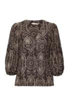 Gayle Blouse Tops Blouses Long-sleeved Brown ODD MOLLY