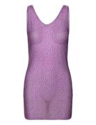 Sequin Knit Straight Top Tops T-shirts & Tops Sleeveless Purple REMAIN Birger Christensen