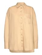 Cotton Poplin Pleated Back Shirt Tops Shirts Long-sleeved Beige REMAIN Birger Christensen