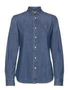 2X1 Rigid Denim-Lsl-Bfs Tops Shirts Long-sleeved Blue Polo Ralph Lauren