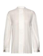 Nolan - Crispy Cotton Stripe Tops Shirts Long-sleeved White Day Birger Et Mikkelsen