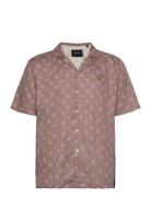 Shuttle Print Revere Collar Shirt Tops Shirts Short-sleeved Pink Lyle & Scott