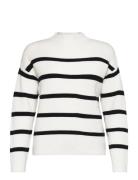 Viril Mockneck L/S Knit Rib Top 2- Noos Tops Knitwear Turtleneck White Vila