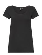 Vmmaxi My Soft Ss U-Neck Noos Tops T-shirts & Tops Short-sleeved Black Vero Moda