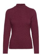 Slfginny Ls High Neck Top Noos Tops T-shirts & Tops Long-sleeved Burgundy Selected Femme