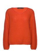 Vmerin Structure Ls V-Nk Pullover Ga Boo Tops Knitwear Jumpers Orange Vero Moda