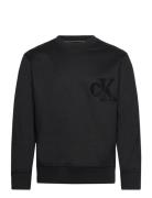 Ck Chenille Crew Neck Tops Sweatshirts & Hoodies Sweatshirts Black Calvin Klein Jeans