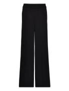 Structure Twill Elastic Pant Bottoms Trousers Wide Leg Black Calvin Klein