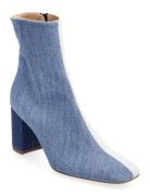 Classic Bootie Shoes Boots Ankle Boots Ankle Boots With Heel Blue Apair