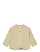 Classic Crisp Poplin Shirt Tops T-shirts Long-sleeved T-Skjorte Green Copenhagen Colors