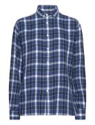 Relaxed Fit Plaid Cotton Shirt Tops Shirts Long-sleeved Blue Polo Ralph Lauren