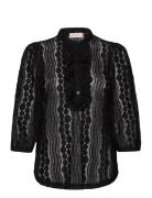 Fqgro-Blouse Tops Blouses Short-sleeved Black FREE/QUENT