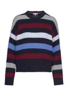 Cable Rwb Stripe C-Nk Sweater Tops Knitwear Jumpers Multi/patterned Tommy Hilfiger