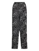 Cardes Allie Wide Pants Aop Bottoms Trousers Straight Leg Black ONLY Carmakoma