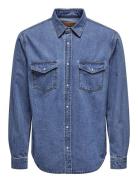 Onsbane 3247 Dnm Shirt Noos Tops Shirts Casual Blue ONLY & SONS