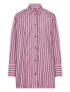 Stripe Cotton Over Raglan Shirt Tops Shirts Long-sleeved Multi/patterned Ganni