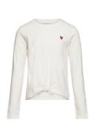 Longsleeve With Knot Tops T-shirts Long-sleeved T-Skjorte White Tom Tailor