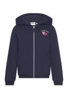 Cosy Heart Sweatjacket Tops Sweatshirts & Hoodies Hoodies Navy Tom Tailor