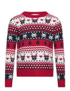 Kogxmas Reindeer Ls O-Neck Knt Tops Knitwear Pullovers Red Kids Only