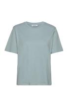 Mschjo Organic Tee Tops T-shirts & Tops Short-sleeved Blue MSCH Copenhagen