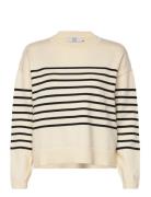 Cc Heart Collins Comfy Stripe Knit Tops Knitwear Jumpers Cream Coster Copenhagen