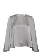 Srabia Blouse Tops Blouses Long-sleeved Grey Soft Rebels