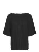 Ashlea Blouse Tops Blouses Short-sleeved Black MOS MOSH