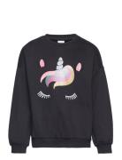 Sweatshirt Over S Unicorn Tops Sweatshirts & Hoodies Sweatshirts Black Lindex