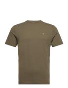Reg Shield Ss T-Shirt Tops T-Kortærmet Skjorte Khaki Green GANT