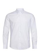 Slim-Fit Striped Cotton Twill Suit Shirt Tops Shirts Casual White Mango