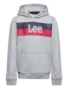 Stripe Logo Bb Oth Hoodie Tops Sweatshirts & Hoodies Hoodies Grey Lee Jeans