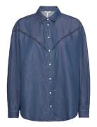 Objjoanna L/S Denim Shirt 130 Tops Shirts Long-sleeved Blue Object