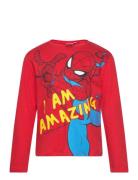 T-Shirt Tops T-shirts Long-sleeved T-Skjorte Red Spider-man