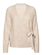 Mscheb E Zenie Wrap Pullover Tops Knitwear Cardigans Beige MSCH Copenhagen