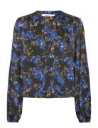 Neo - Distorted Bloom Tops Blouses Long-sleeved Blue Day Birger Et Mikkelsen