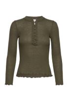 Burlington Ls T-Shirt Tops T-shirts & Tops Long-sleeved Green Rosemunde