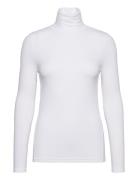 Modal Rib Longsleeve Turtleneck Tops Knitwear Turtleneck White Calvin Klein