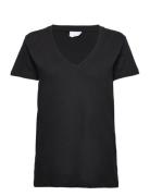 2Nd Beverly - Essential Linen Jersey Tops T-shirts & Tops Short-sleeved Black 2NDDAY