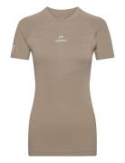 Nwlpace Seamless Tee Woman Sport T-shirts & Tops Short-sleeved Brown Newline
