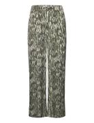 Mschjoceline Irida Pants Aop Bottoms Trousers Wide Leg Khaki Green MSCH Copenhagen